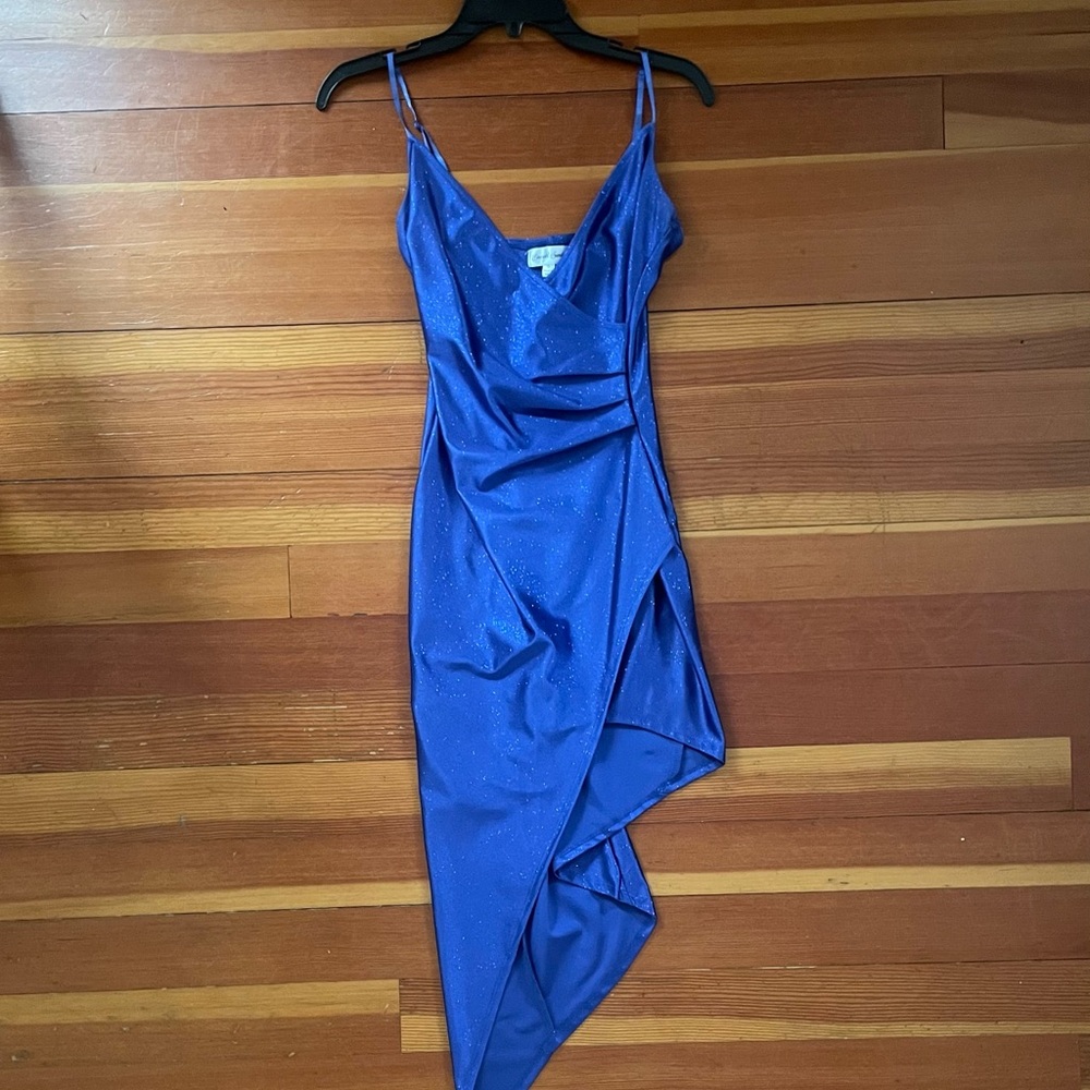 Sparkly Blue Spaghetti Strap Dress